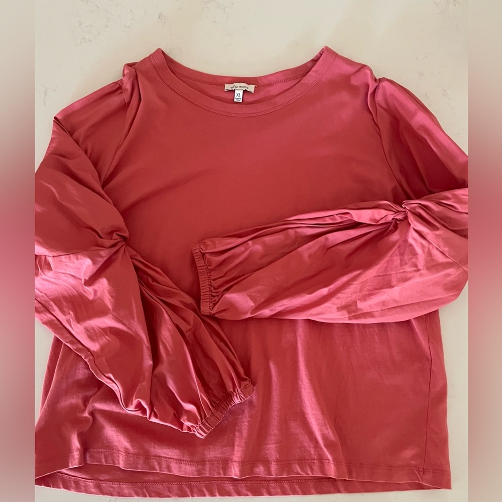 ELLA MOSS TOP (XL); color: coral/watermelon